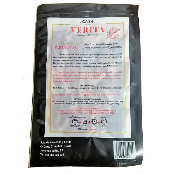 Casa Verita Paleta de Cebo Ibérica mit einem Messer geschnitten, 100gr – Bild 2