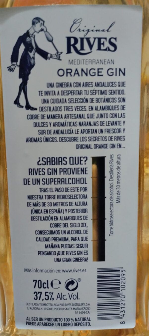 Rives Mediterraner Orange Gin, 70cl – Bild 2