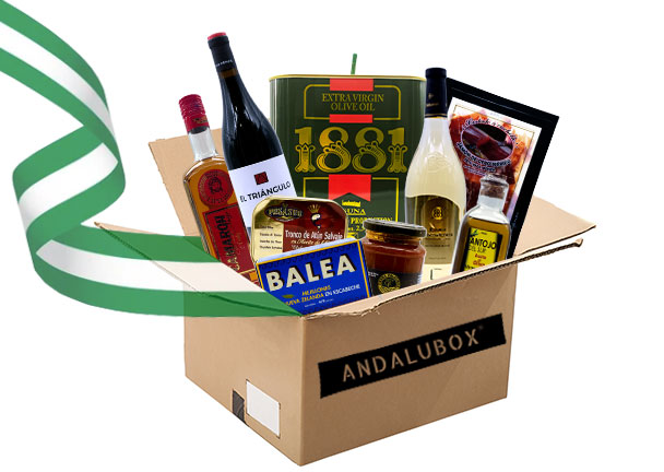 Caja con productos andaluces gourmet
