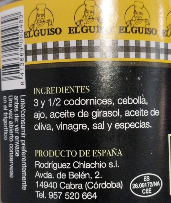 El Guiso Caille au vinaigre doux dans une sauce au vinaigre doux, 310gr – Image 3