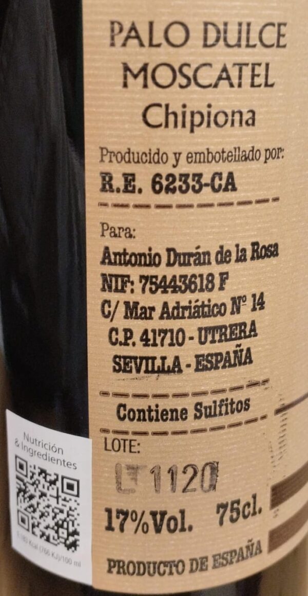Palo Dulce Moscatel de Chipiona 75 cl – Bild 3