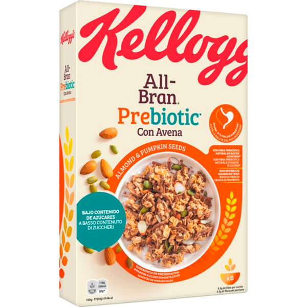 Kellogg's allbran prebiotics avena, almond seeds