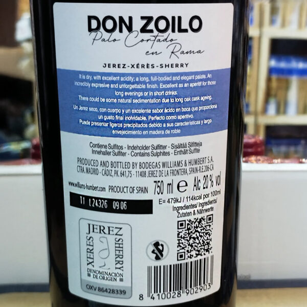 Don Zoilo Palo Cortado Jerez/Sherry 15 años 75 cl - Imagen 2