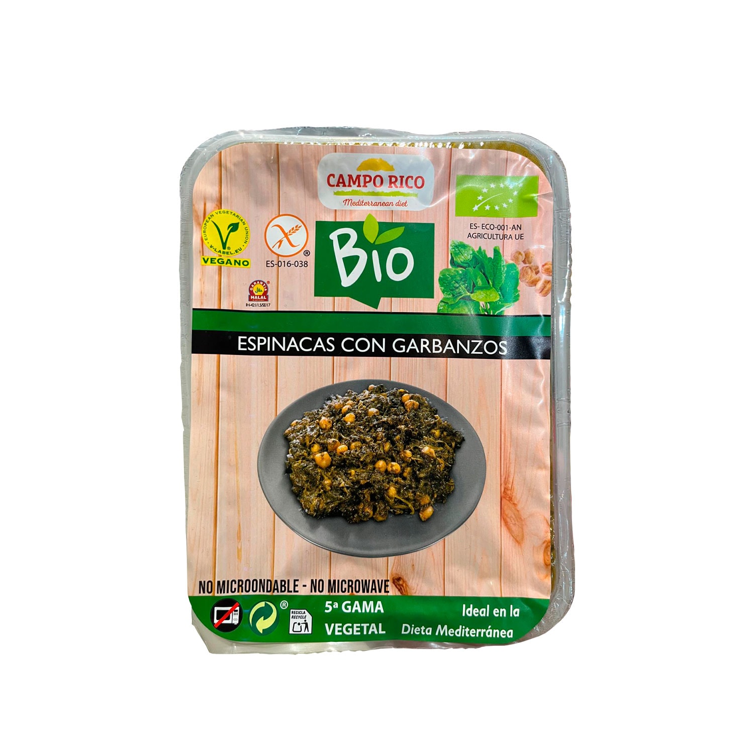 Espinacas con Garbanzos Bio Campo Rico 360g