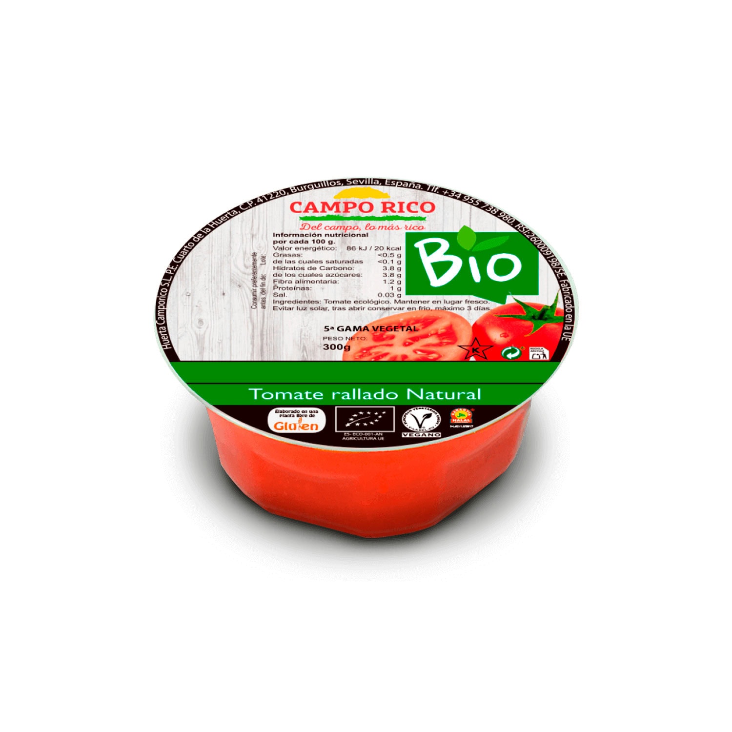 Tomate rallado natural Campo Rico 300g