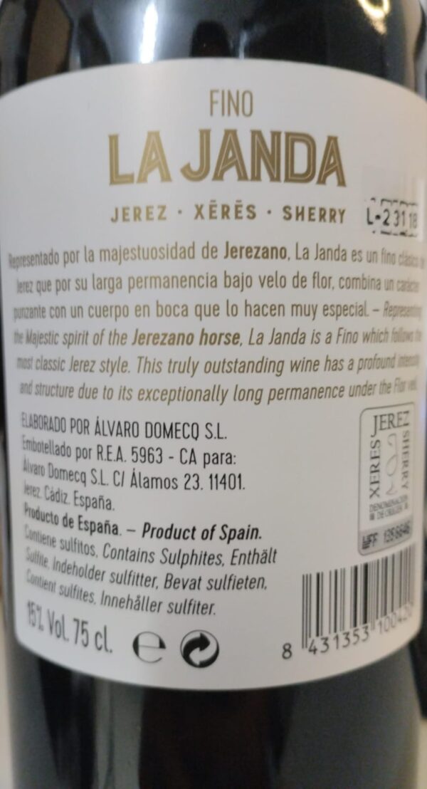 FINO SANLÚCAR LA JANDA, 75CL - Image 2