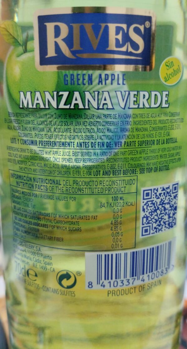 APPLE RIVES NON-ALCOHOLIC, 70CL - Image 2