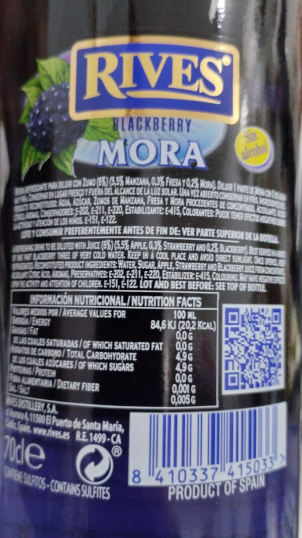 RIVES BLACKBERRY ALCOHOL FREE, 70 C - Image 2