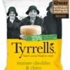 Pommes de terre au cheddar mûr et à la ciboulette Tyrrells, Import. 150g
