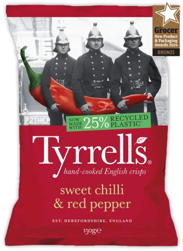 Tyrrells Sweet chili and red bell pepper potatoes, Import. 150g