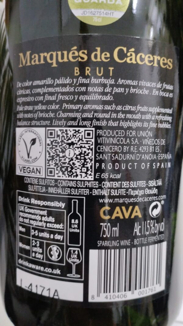 Marqués de Cáceres Cava Brut, 75cl - Imagen 2