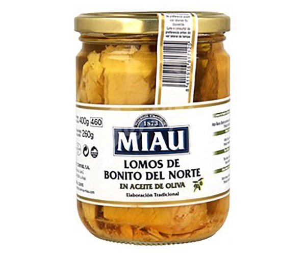 Filets de thon blanc à l'huile d'olive Meow, bocal de 250 g