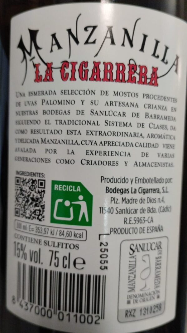 Manzanilla la Cigarrera D.O. Sanlúcar de Barrameda, 75cl. – Bild 2