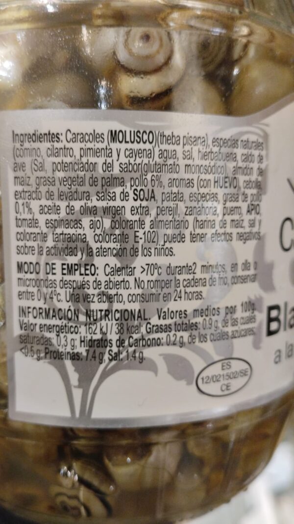 Escargots de Séville Aljarafe Blanquillos à la menthe, 1kg – Image 2