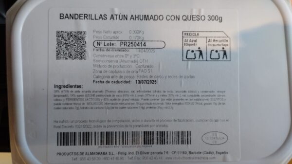 EL Rey de Oros Banderillas de Atún Ahumado de Almadraba con Queso de Barbate 12uds, 300g - Imagen 3