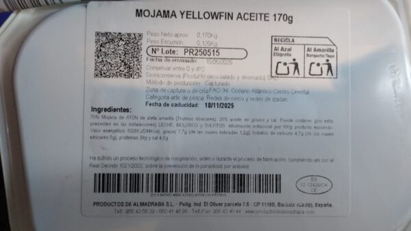 EL Rey de Oros Mojama de Atún de Almadraba de Barbate en Aceite de Girasol, 170g - Imagen 3