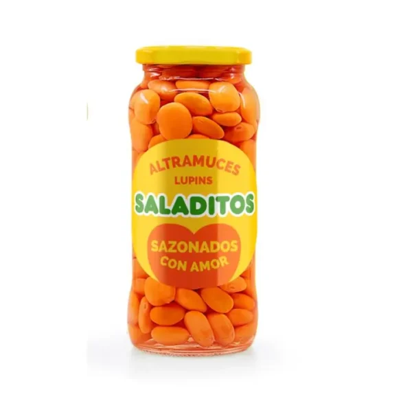 Saladitos Altramuces seasoned with Love Mojo Picón flavor, glass jar 600g