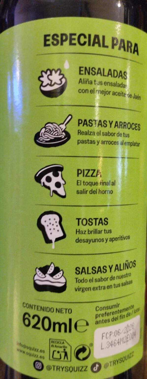 Coosur Squizz Huile d'olive extra vierge vinaigrette spéciale de Jaén, 620ml – Image 3