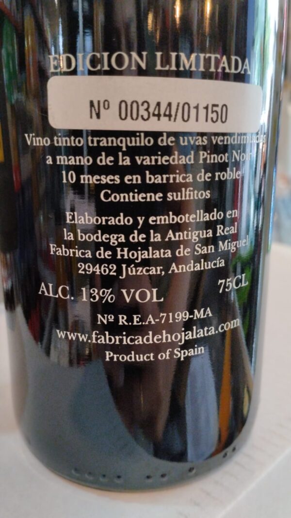 Antigua Real Fábrica 1725 de Hojalata Vino Tinto de Ronda Añada 2017 75cl - Imagen 2