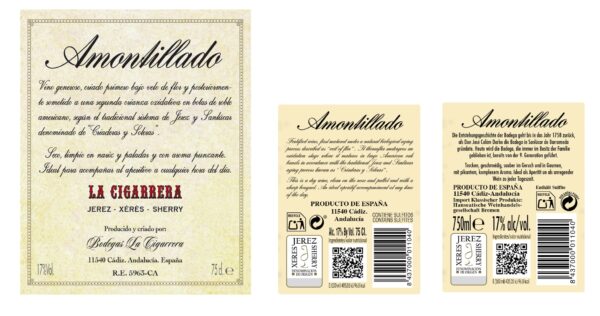 La Cigarrera Amontillado D.O Sanlúcar de Barrameda 75cl - Imagen 2