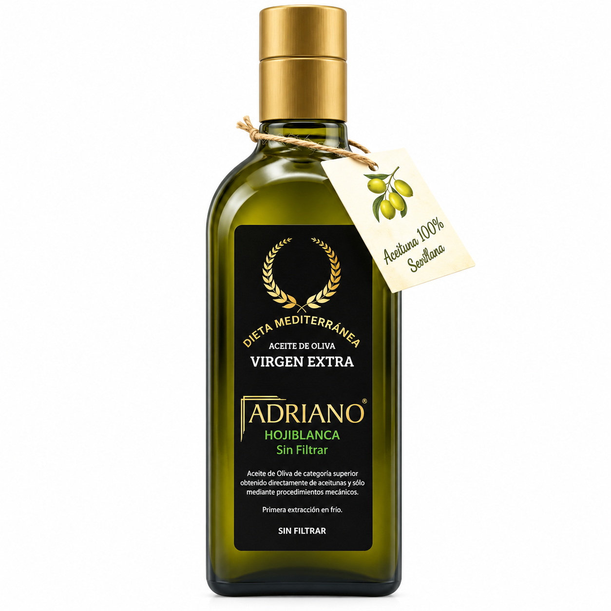 Adriano Hojiblanca Aceite de Oliva Virgen Extra SIN FILTRAR 500 Ml