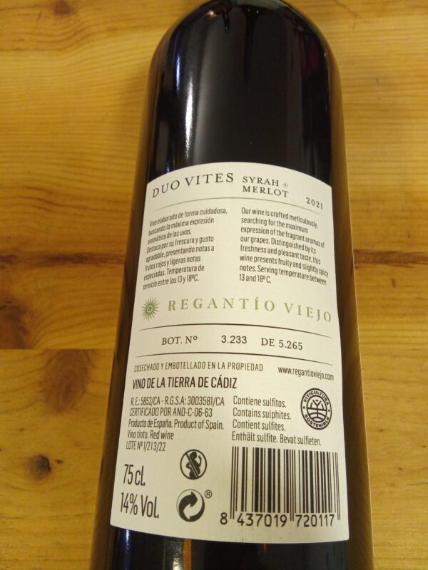 Duo Vites Vino Blanco de Cádiz 75 CL - Imagen 2