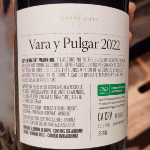 Vara y Pulgar Tinto Tintilla de Rota 75 Cl - Imagen 2