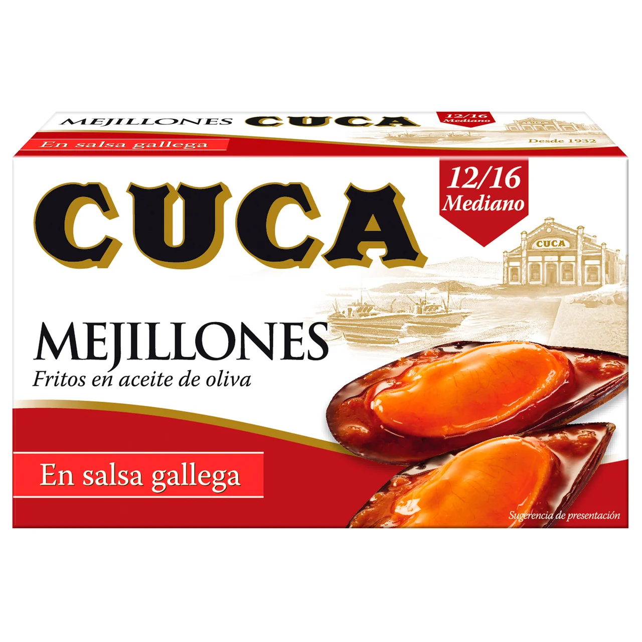 Cuca Mejillones Medianos en salsa gallega