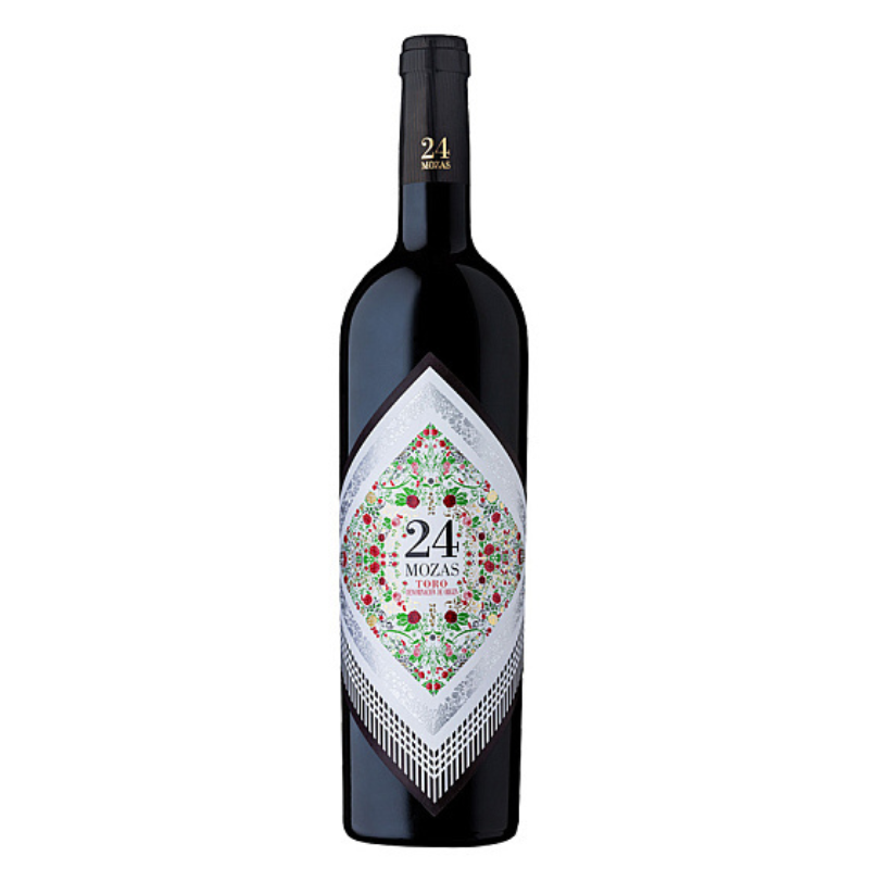 Botella de vino 24 Mozas Tinto 75cl para cajas de regalo gourmet en Andalubox.